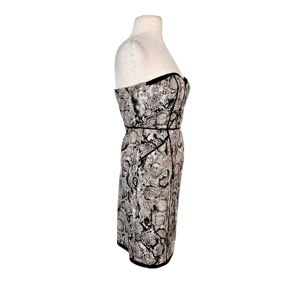 BCBGMaxazria Python Print Shana Strapless Bustier Silk Blend Mini Dress - Picture 6 of 12